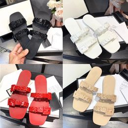 luxurys Women Jelly slippers Designer Rubber Sandals New Fashion Beach Slippers Red White Flip Flops Womens Slides Casual slipper with box NO54