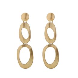 Dangle & Chandelier Retro Simplicity Gold Colour Metal Earring Geometry Round Drop Ear Ring For Woman Girls AccessoriesDangle