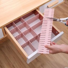 DIY Drawer Divider Adjustable Storage Shelves Grid Partition Board Household Organiser Spacesaving Tool Y200628