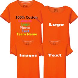 mens custom t shirts UK - Solid Custom P o Text Printed Family Men T shirt Company Party Team Class Uniforms Dad Mom Kid Child Boy Girl T shirt Top 220621