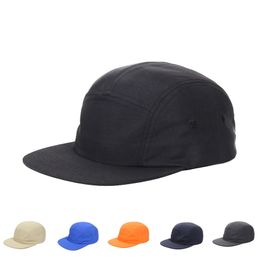 Men's 5 Panel Cap Unisex Solid Colours Flat Brim Nylon Quick Dry Baseball Gorro Outdoor Waterproof Hip Hop Hat 220318