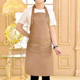 Cooking Kitchen Apron For Men Woman Soft Chef BBQ Hairdresser Aprons Waiter Cafe Shop Custom Gift Bibs Wholesale for Male Female 201007