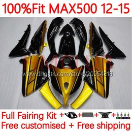 Injection Mould Fairings For YAMAHA TMAX-500 MAX-500 T MAX500 12-15 Bodywork 33No.11 TMAX MAX 500 TMAX500 12 13 14 15 T-MAX500 2012 2013 2014 2015 OEM Body kit golden black