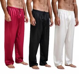 Men's Pants 2022 Autumn Winter Mens Nightwear Sleepwear Bath Pyjamas Satin Silk Long Lounge Pyjamas Loose High Quality Drak22