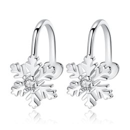 Clip-on & Screw Back Utimtree Fashion Jewelry Crystal Clip Earrings For Women No Ear Hole Snowflake Convenience Christmas GiftsClip-on