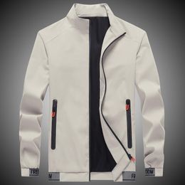 Men's Jackets Spring Casual Jacket Men Breathable Coat Outwear Male Solid Color Comfortable Cool Clothing Size 4XLMen's