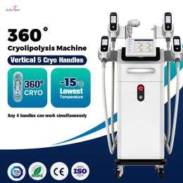 top sell cryolipolysis fat freeze machine with 5 handles double chin removal 360 degree for spa use