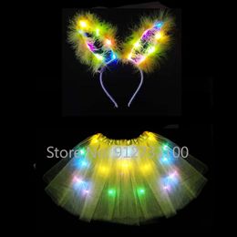 Party Decoration Light Up Ear Headband LED Plush Hairbands Tail Bow Tie For S Masquerade Animal Cosplay Birthday WeddingParty DecorationPart