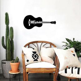 Acoustic Guitar Metal Wall Sign Home Décor Idea-Decorative Accent Metal Art Sign