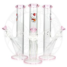 10 Inches pink bongs High Quality Hookah DAB Oil Rig Recycler Smoking Accessory for Tobacco Bong Water pipe cute KT for girl
