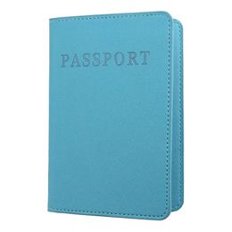 Card Holders Solid Colour Faux Leather Travel Passport Holder Cover ID Ticket Pouch Bag