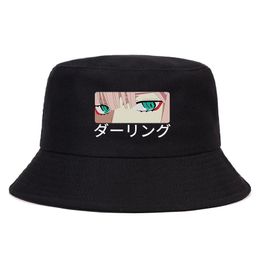 Berets Anime Darling In The Franxx Zero Summer Hat Women Men Panama Bucket Cap Design Flat Visor Two Fisherman HatBerets
