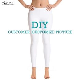 CLOOCL Fashion DIY Legging Women s High Waist 3D Digital Printing Leggings Customized Women Fitness Drop 220708