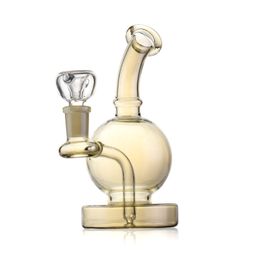 Compact 6.4-Inch Dab Rig: Plating Grey Color, Diffused Downstem Percolator, 14mm Female Joint