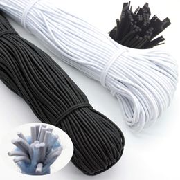 Noções de costura de alta qualidade elástica redonda elástica de cordão de borracha branca corda esticada preta para esgotar acessórios de bricolage diy 1mm 2mm 3mm 4mm 5mm 5mm