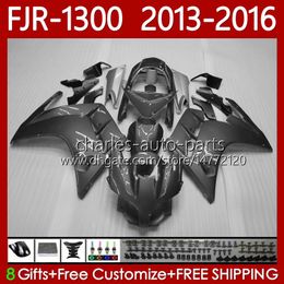 OEM Bodywork For YAMAHA FJR-1300 FJR 1300 A CC FJR1300A 2001-2016 Years Moto Body 112No.16 FJR1300 13 14 15 16 FJR-1300A 2013 2014 2015 2016 Fairing Kit Silver grey