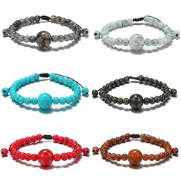 Charm Bracelets Trendy Hand Made Natural Stone Beads Adjustable Bracelet For Women Men Unisex Fashion Beaded Couple Friendship JewelryCharm