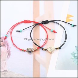 Link Chain Bracelets Jewelry Handmade Braided String Couple Bangle Heart Rope Woven Bracelet Set For Women Men Lady Gir D7J