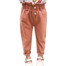 Baby Girls Pants Solid Children's Trousers For Girls High Waist Children's Pants Spring Autumn Child Girl Clothes 210412