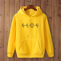 Women's Hoodies & Sweatshirts Fashion HEARTBEAT OF VOLLEYBALLER Sweatshirt Clothes Women Autumn Winter Hip Hop HoodedWomen's