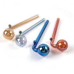 Wholesale Heady Mini Glass Smoking Pipes Colorful Pyrex Oil Burner Glass Pipes Staight Tube Spoon Pipe SW133 Tobacco