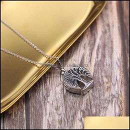 Chains Necklaces Pendants Jewellery Stainless Steel Tree Of Life Cremation Urn Pendant Necklace Ash Human Jewellery Gift For Him With Chain