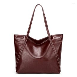 Evening Bags Soft Oil Leaher Handbag Women's Hobo Shoulder Top Handles Designer Large Capacity Women Bag ShoppingEvening
