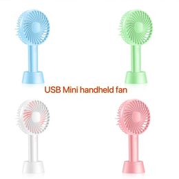 Summer new handheld electric fans batteries Portable desktop handheld USB rechargeable three speed wind mini fan