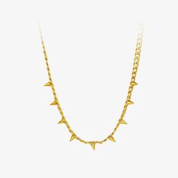 Pendant Necklaces Punk Spikes Necklace Women Stainless Steel Gold Colour Rock Chain Hiphop Choker Fashion Jewellery 220427