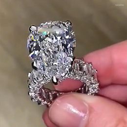 wedding proposal rings Australia - Wedding Rings Huitan Gorgeous Big Pear Shape Engagement Ring Square CZ Promise Proposal For Girlfriend Women Trendy Jewelry Wynn22