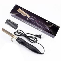 Multifunctional Hair Comb Straightener Anti-scalding Heating Curling Straightening Tool Wet And Dry 220602