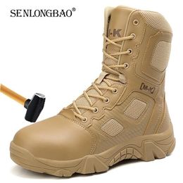 Mens Work Safety Boot Steel Toe Safety Men Shoes Comfort AntiPuncture Military Boots Lightweight Men Work Sneakers Size 3947 Y200915