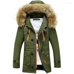 Men's Down & Parkas Men Thicken Winter Jacket Faux Fur Collar Long Thick Male Outwear Hooded Windbreaker Outdoor -30 Degree Snow Coats Phin2
