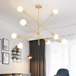 Pendant Lamps Nordic Loft Lights Iron Gold E27 LED Modern Indoor Lighting Luxurious 4 6 8 Heads For Bar Dining Room Decor LampPendant