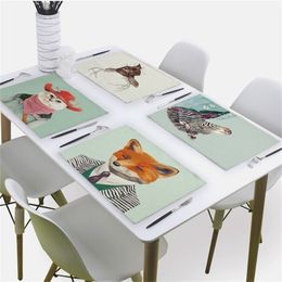 Animal Serviette De Table Fabric Napkin Tea Towel Bear Deer Owl Dog MrAnimal 4332Cm Linen Napkins For Wedding Paper Napkin T200618
