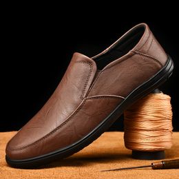 Leather Men Shoes Leisure Walk Flats Casual Slip on Formal Loafers Men Moccasins Minimalist Male Driving Shoes Sneakers Handmade