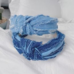 New Fashion Women Hair Accessories Soft Denim Headband For Adult Vintage Individuality Headwear Hairband