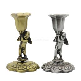 Candle Holders Zinc Alloy Vintage Angel Candlestick Stand Easy To Use DropshipCandleCandle