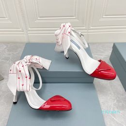 2022-Women's high-heels sandals top quality luxury designer brand Shoes Pointed triangle buckled sandals imported sheepskin dust bag