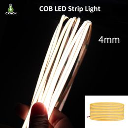 4mm Narrow COB Flexible LED Strip Lights 480LEDs High Density LED Tape Light 12V 24V 2700K 3000K 4000K 6000K