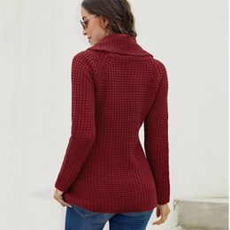 Button Turtleneck Sweaters Women Warm Irregular Autumn Winter Clothes Women Casual Ladies Pullovers Female Clothing Jumper 201203