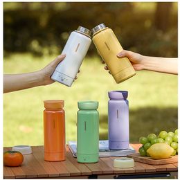 Rainbow Color Electric Kettle 220V Dual Use Water Bottle For Travel Portable Outdoor Boiler 300ML Heat Preserving Kettle