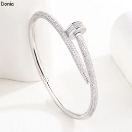 Donia jewelry luxury bangle exaggerated nails titanium steel micro-inlay zircon European and American fashion designers with box
