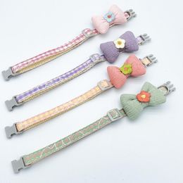 Dog Collars & Leashes Pet Cartoon Small Flower Bowknot Plush Collar Cat Necklace Puppy SuppliesDog