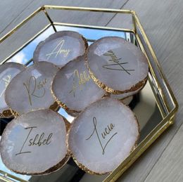 Other Event & Party Supplies Personalised Agate Coasters Jewellery Plate Custom Nail Acrylic Ring Holder Bridesmaid Gift Bachelorette Bridal S