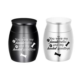 Unisex Engravable Mini Cremation Pendant Urns for Pet Ashes Casket Funeral Stainless Steel Cremation Urn Memorial Jars