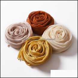 New Gold Wire Women Scarf Plain Solider Colour Shawls Hijab Muslim Wrap Headband Fashion Ethnic Drop Delivery 2021 Scarves Wraps Hats Glov