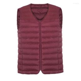 Men's Vests 2022 Arrival Vest Zipper Autumn And Spring White Duck Down Warm Male Slim Sleeveless Casual Waistcoat Jacket Winter1 Phin22