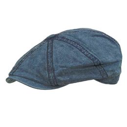 Painter Denim Material Star Ice Berets Unisex Newsboy Hat Men High Quality Women Model Catwalk Golf Outdoor Caps BL04 J220722