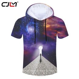 Fashion Man Hooded Tshirt 3D Starry Sky Road Funny Streetwear Mens Tee Shirt Whole Body Printing Oversized Tshirt 220623